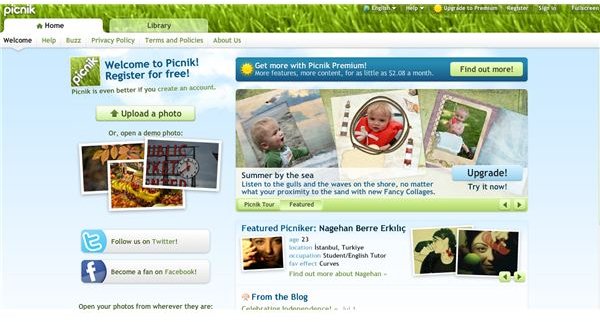 Picnik online image editing tool