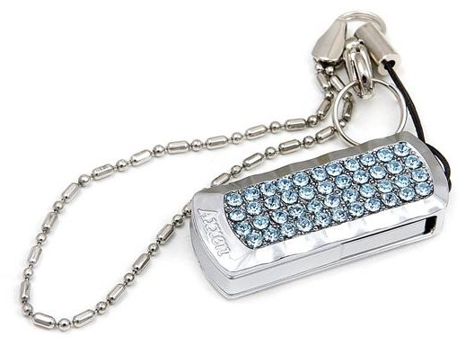 Axxen 4GB USB drive - aqua marine crystals