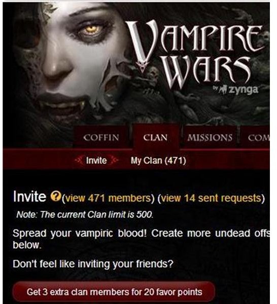 How to Get 500 Clan Members for Vampire Wars on Facebook