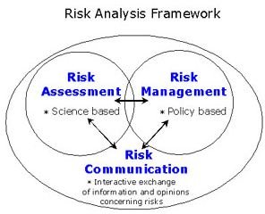 The relationship between the three components of risk analysis.