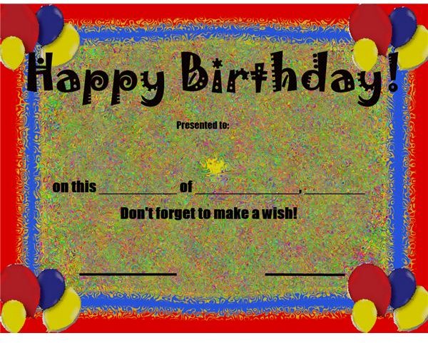 This Birthday Award honors the birthday boy or girl