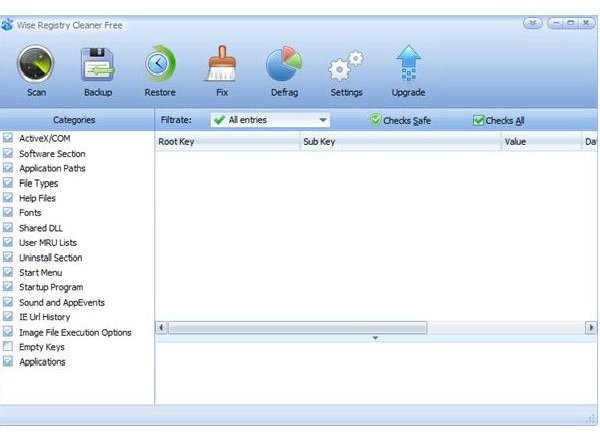 Fig 3 - Freeware Registry Cleaner - Wise Registry Cleaner