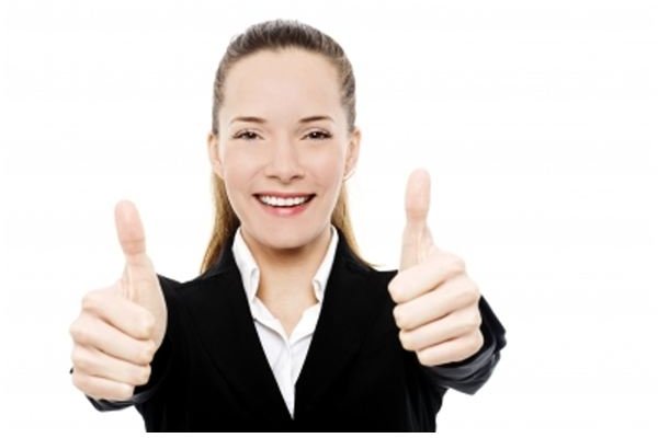 Woman With Thumbs Up