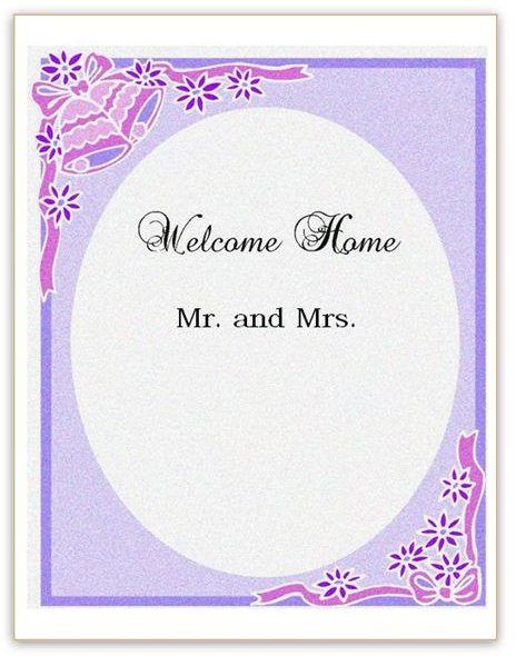 Newlywed Welcome Home Sign for Word