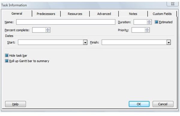 Creating a Project 2007 Gantt Chart