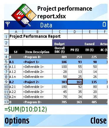 Review: Quickoffice Premier 6.0 - An Office Suite for your Symbian Phone: Part 3 - Quicksheet & Quickpoint