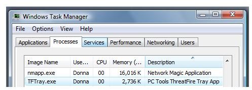 Memory Usage of ThreatFire