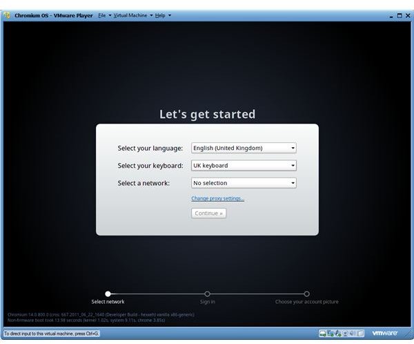 Installing the Chromium OS on VMware Player
