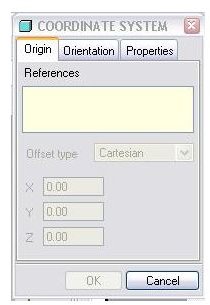 datum coordinate system creation window