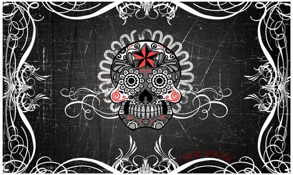 Mexican skull wallpaper by trashherink
