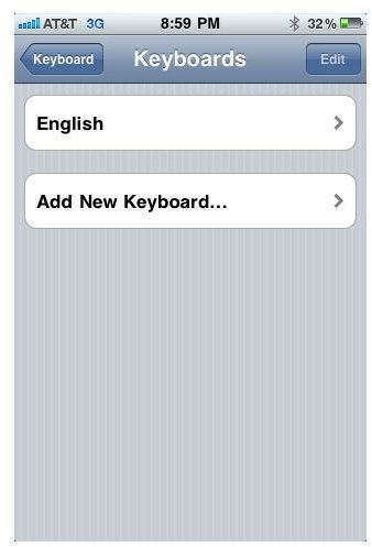 Add New Keyboard screenshot