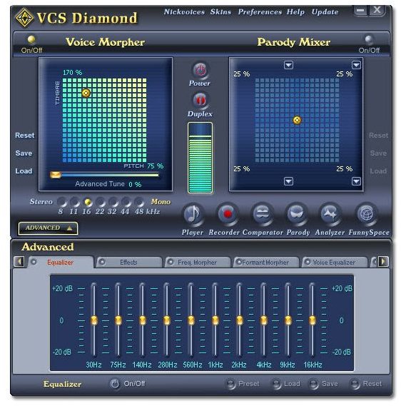 Main Panel Screenshot of AV Voice Changer.