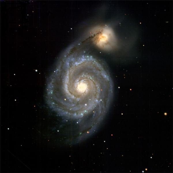 PS1 Image of the spiral galaxy, M51 NGC 5195