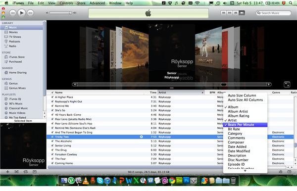 BPM in iTunes: Right Click on Category Bar to Add BPM
