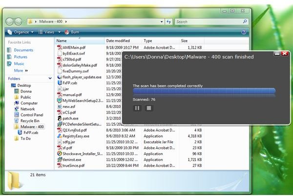 Panda Cloud AV Pro detections on 400 malware samples