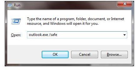 Switching to Safe Mode in Outlook