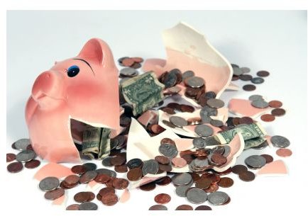 broken piggy bank