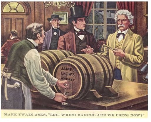 Mark Twain in an ad for Old Crow Whisky