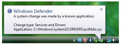 PC Tools Firewall Plus Driver Installation Noticed by Windows Defender