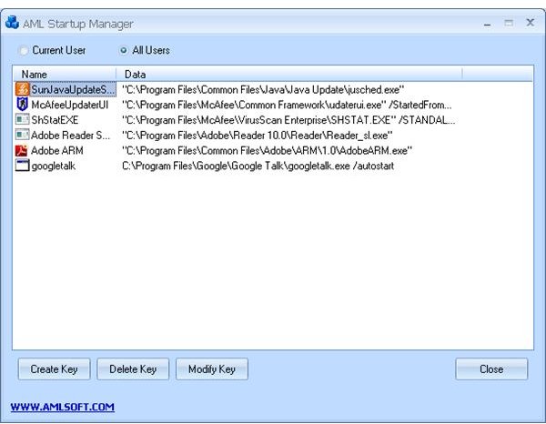 AML Registry Cleaner Startup Manager