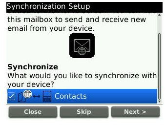 Choosing Additional Synchronization Options