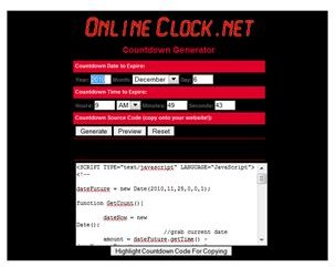 Countdown Timer Code Generator