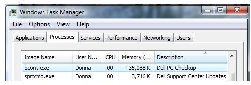 Memory Usage of Dell PC Checkup