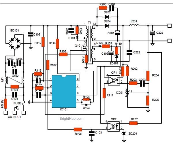 Switch Mode Power Supply SMPS Circuit Diagram, Image