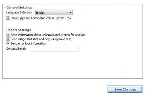 spyware terminator general settings