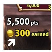 An example of the number of coins earned in one game.