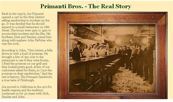 Screenshot Primanti Brothers Restaurant