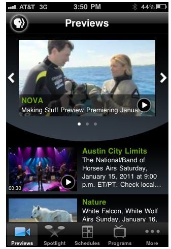 PBS iPhone App Previews