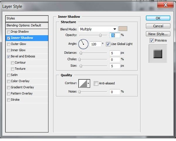 Inner Shadow Settings