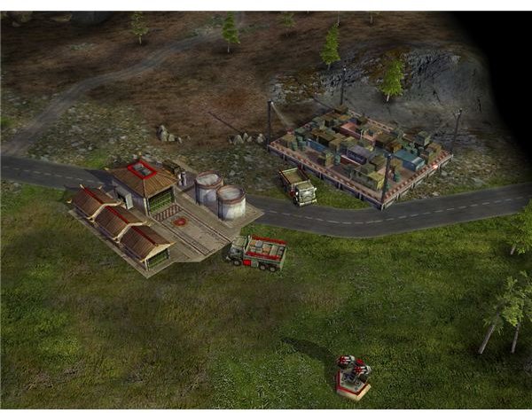 A Forward Base Collecting Supplies in Command and Conquer Generals