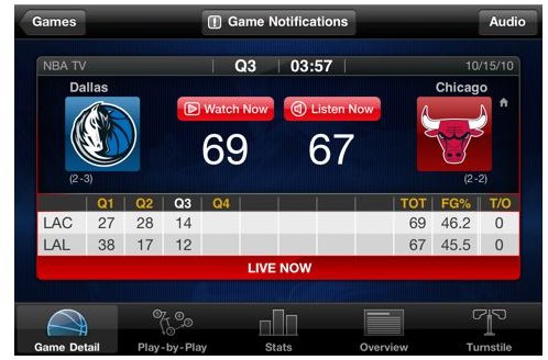 NBA Game Time 2010-2011 iPhone App