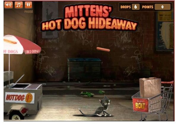 Free Bolt Online Games–Bolt: Mittens’ Hot Dog Hideaway