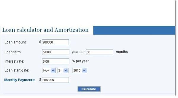 Loan Calculator and Amortization