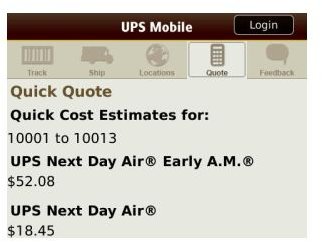 UPS Mobile Screenshot