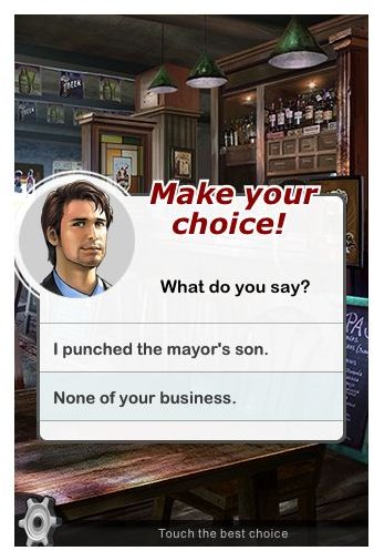 An example of one of the in-game choices