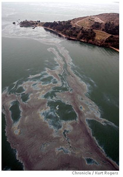 oil spill from a ship