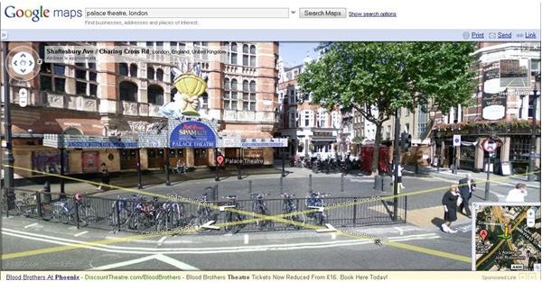 The Palace Theater, Shaftesbury Avenue, London as viewed on Google Street View