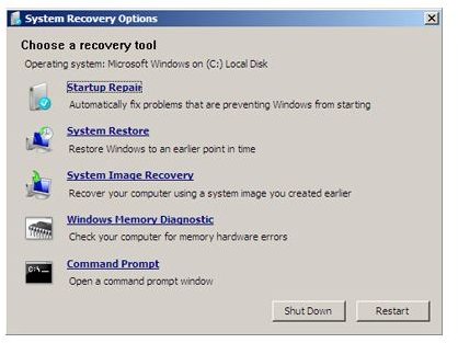 Windows Vista and Windows 7 have several system recovery options.