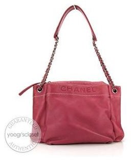 Chanel Pink Leather LAX Accordion Camera Shoulder Bag