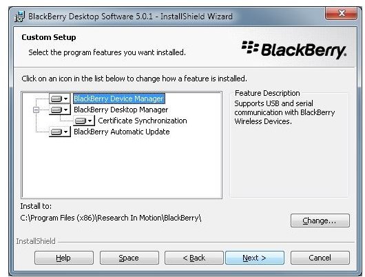 Manually Selecting Installation Features