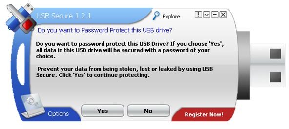 USB Secure Main Window
