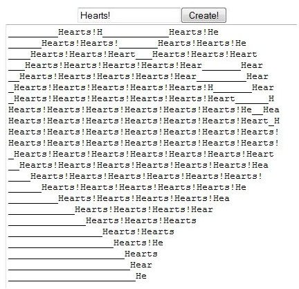 JavaScript ASCII Heart Generator