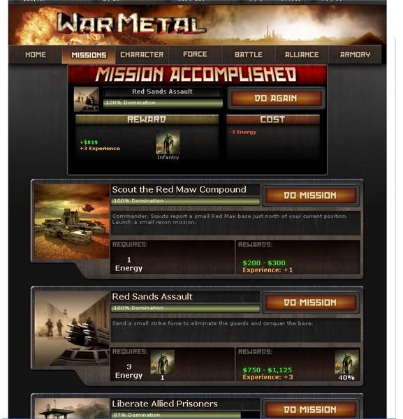 Facebook RPG Games: War Metal Review