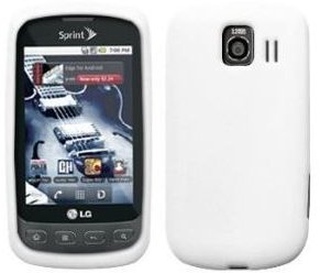 White Silicone Skin Case Cover for LG Optimus V 
