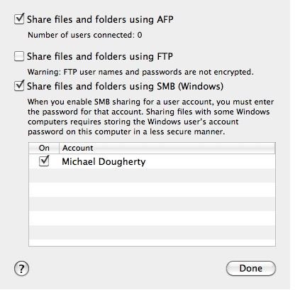 Mac Windows File Sharing Preferences