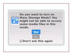 turn mass storage mode on